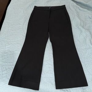 J. Crew Women’s 8 Kelsey Flare Pant black Flat Front Crop Classic Cotton NWOT